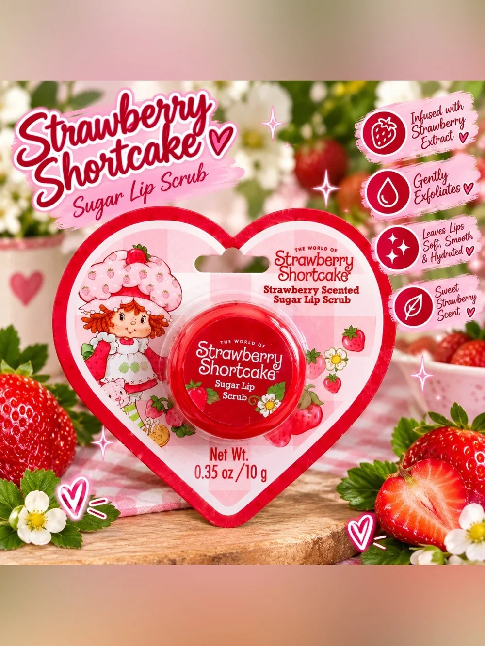 ✨ NEW ✨ Strawberry Shortcake Strawberry Scented Sugar Lip Scrub ✨